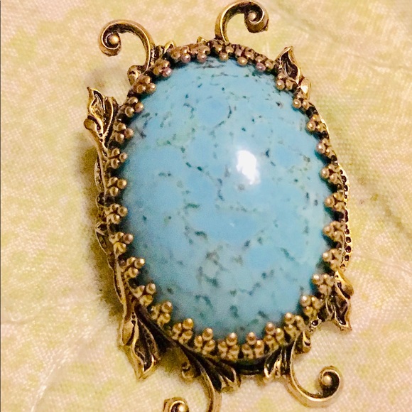 Jewelry Antique Blue Stone Brooch Poshmark
